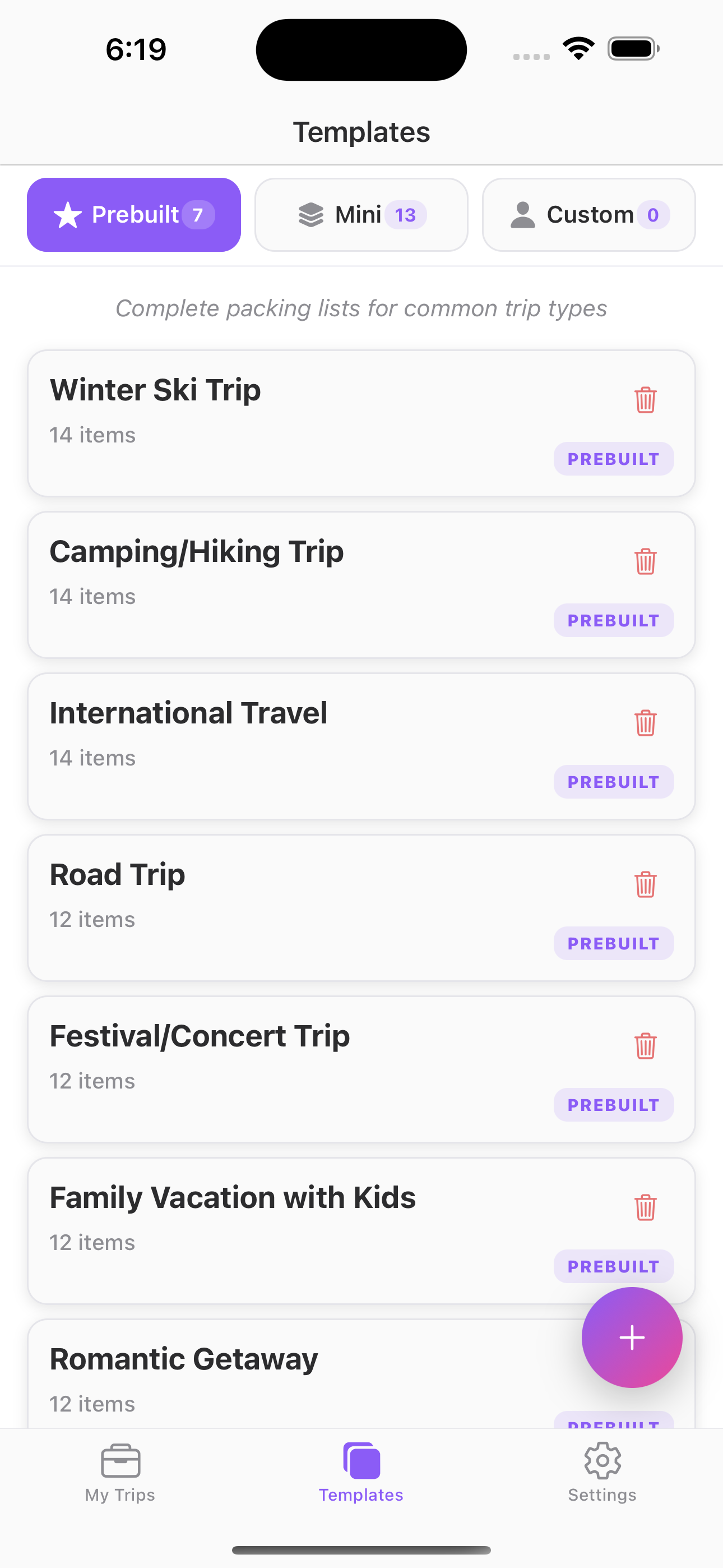 Best App for Packing List Screen
