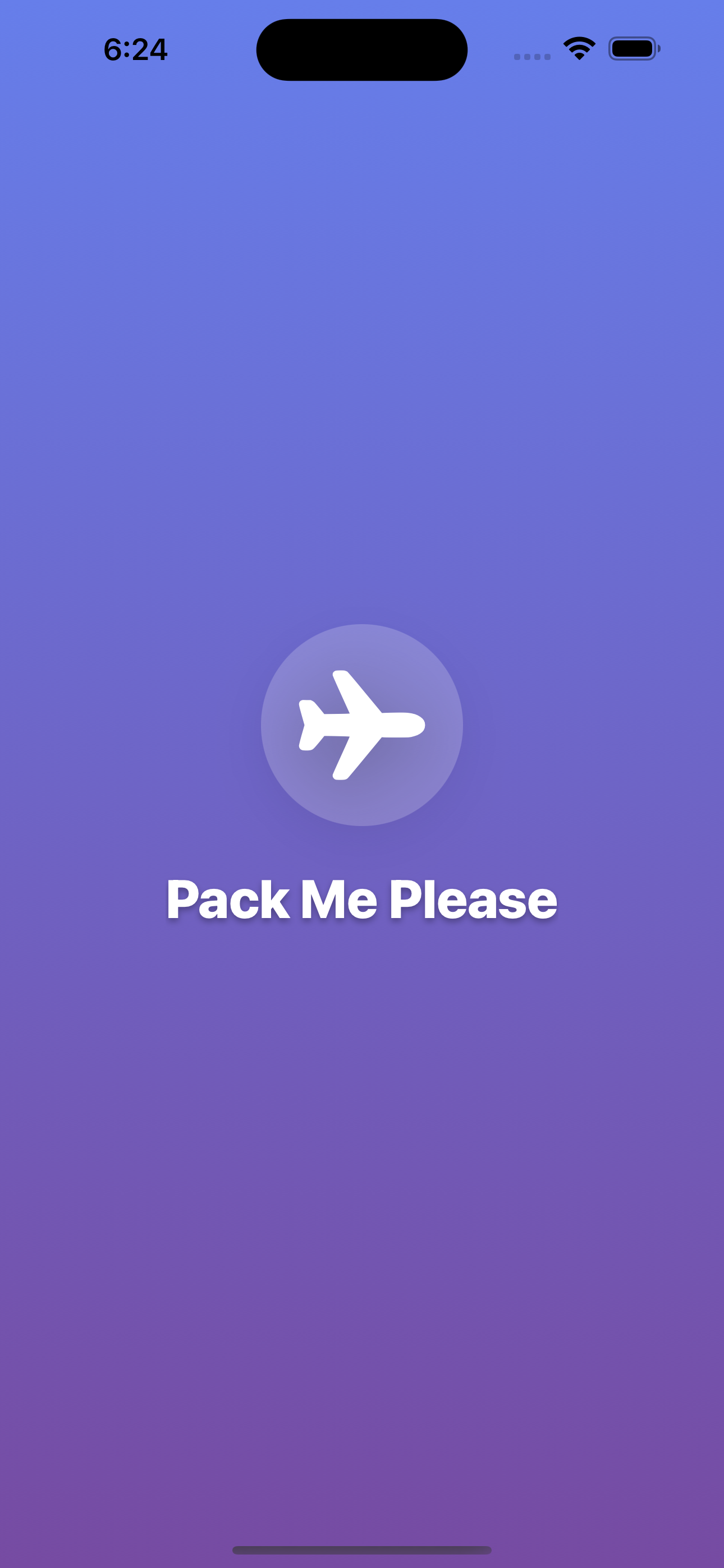 Packing App for Travel Screen